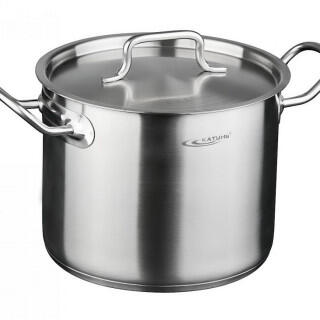 Кастрюля КТ-ОБ-13 (Общепит, 13,0л, d-28, h-21, с метал. крышкой, ТРС) Катунь